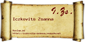 Iczkovits Zsanna névjegykártya